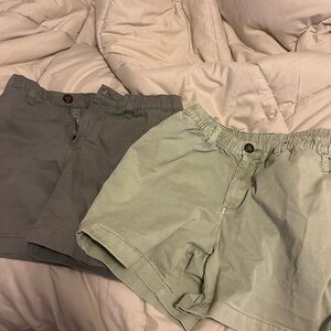Green and Gray Casual Shorts Set